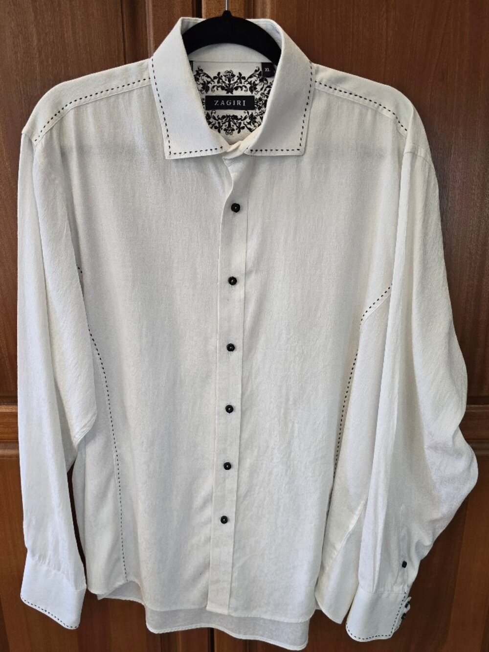 ZAGIRI mens button up white cotton shirt XL